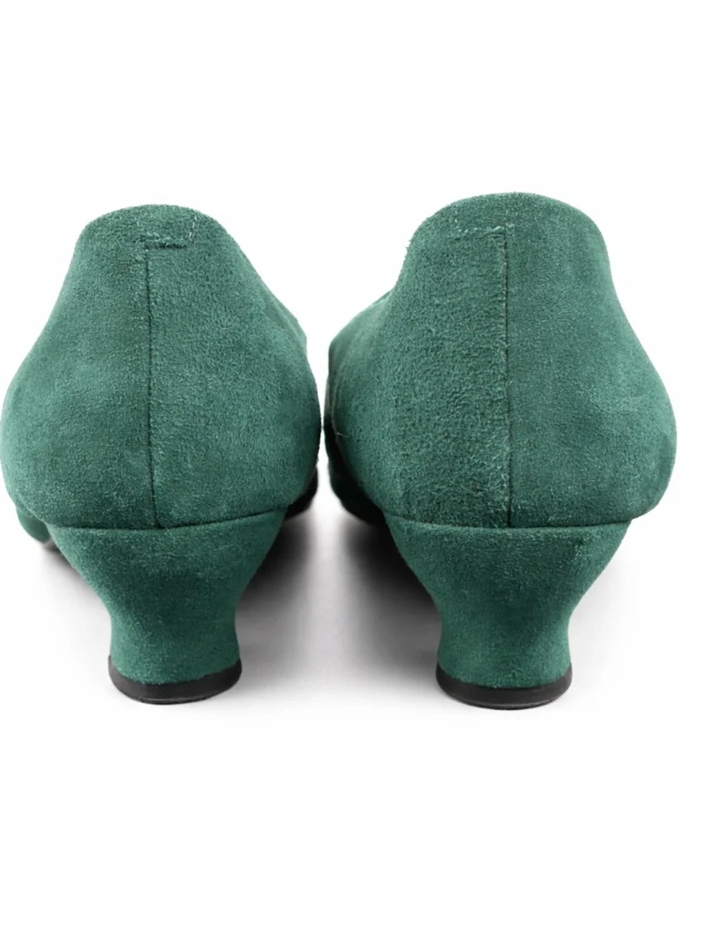 Hotter Donna Green‎ Suede Comfort Heels Low Block Heel Bow Size 6.5